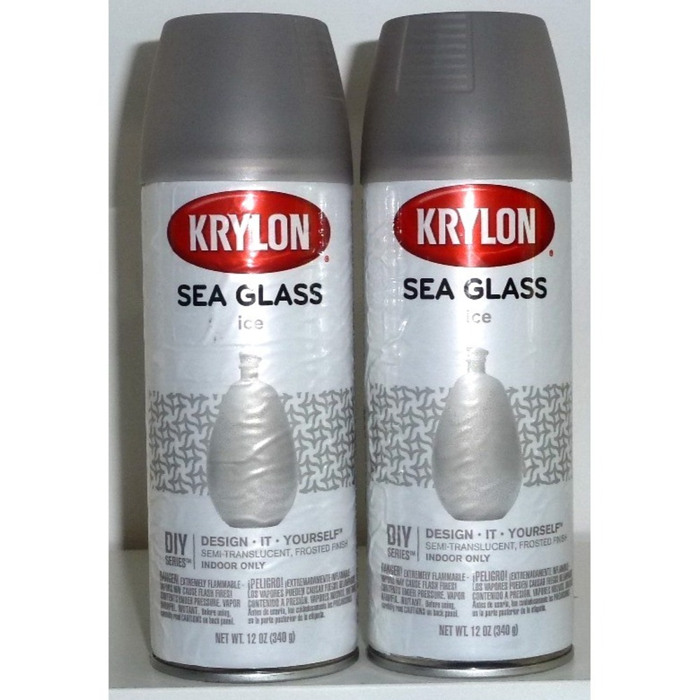 2X Krylon Sea Glass Ice Spray Paint 12 oz Semi-Translucent Frosted Finish Unused